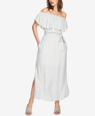 1.STATE - Striped Ruffled Dress