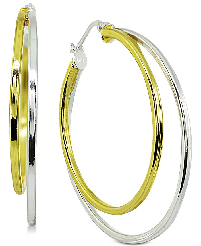 Giani Bernini - Two-Tone Double Hoop Earrings in Sterling Silver & 18k Gold-Plated Sterling Silver