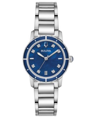 Bulova - Women's Diamond-Accent Stainless Steel Bracelet Watch 30mm, Created for Macy's