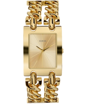 image of Guess Women-s Gold-Tone Stainless Steel Chain Bracelet Watch 36mm