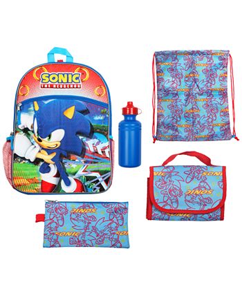 Sonic The Hedgehog 5 Piece Backpack & Lunch Box Set