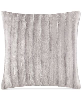 Duke Ribbed Faux-Fur Decorative Pillow, 20" x 20"