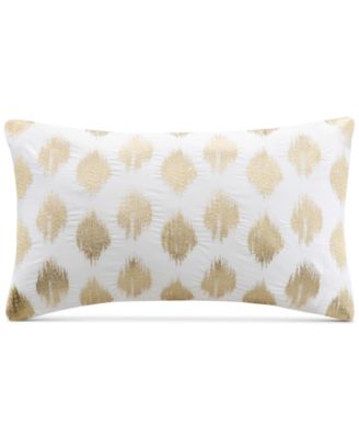 INK+IVY - Nadia 12" x 18" Metallic Ikat Dot-Embroidered Oblong Decorative Pillow