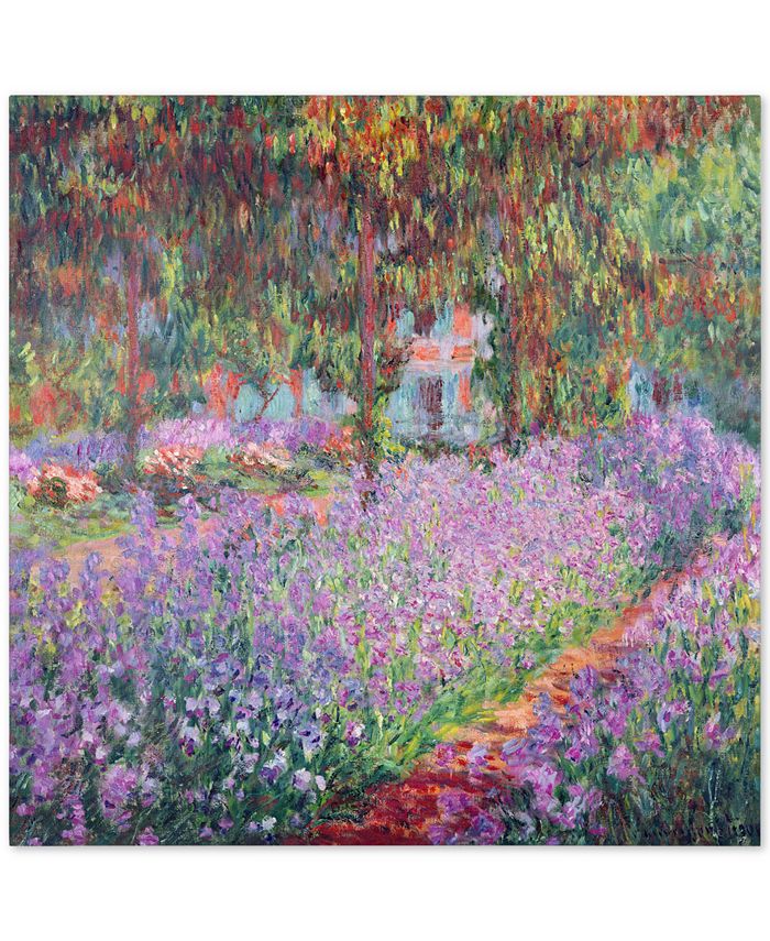 Trademark Global - Claude Monet 'The Artist's Garden at Giverny' 35" x 35" Canvas Wall Art