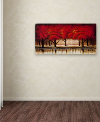Rio 'Parade of Red Trees II' Canvas Art - 47" x 24"
