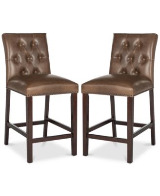 Safavieh - Boyton Brown Counter Stool (Set Of 2), Quick Ship