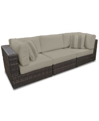 Furniture - Viewport Outdoor 3-Pc. Modular Seating Set (2 Corner Units and 1 Armless Unit) with Sunbrella&reg; Cushions