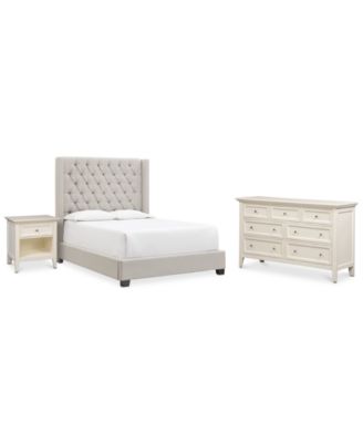 Furniture Monroe Upholstered Bedroom Furniture 3 Pc. Set California King Bed Nightstand Dresser Created for Macy s Macy s