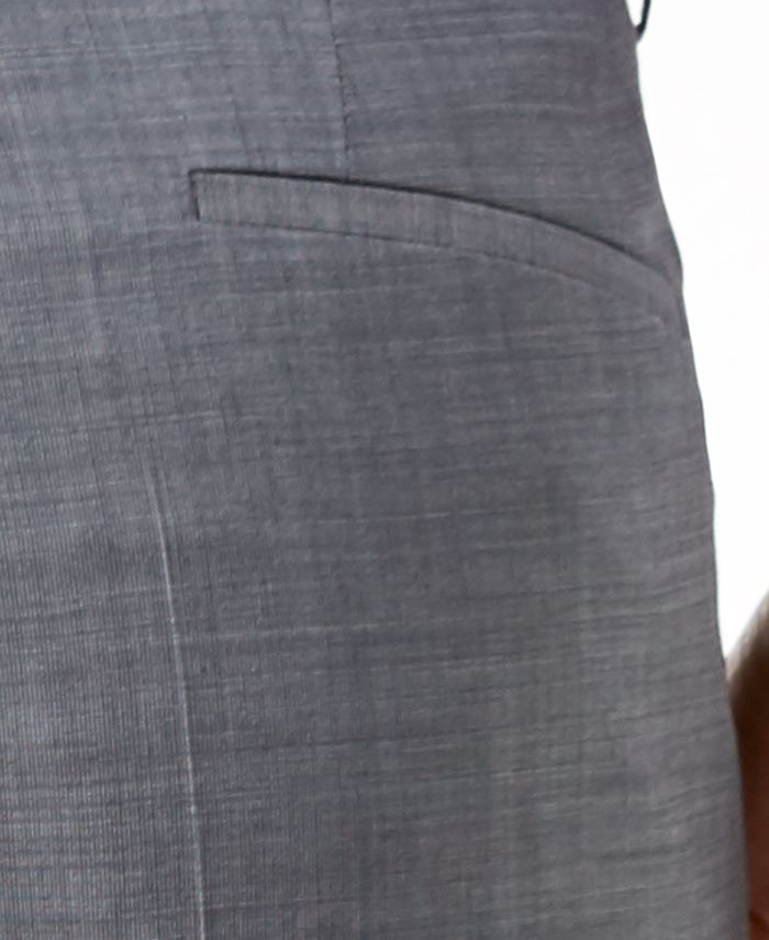 Hugo Boss HUGO Men's Extra-Slim Fit Gray Crosshatch Suit Pants ...