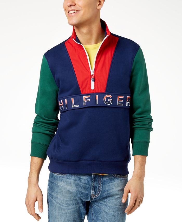 Tommy Hilfiger Men's Newport Colorblocked Logo-Print Sweatshirt ...