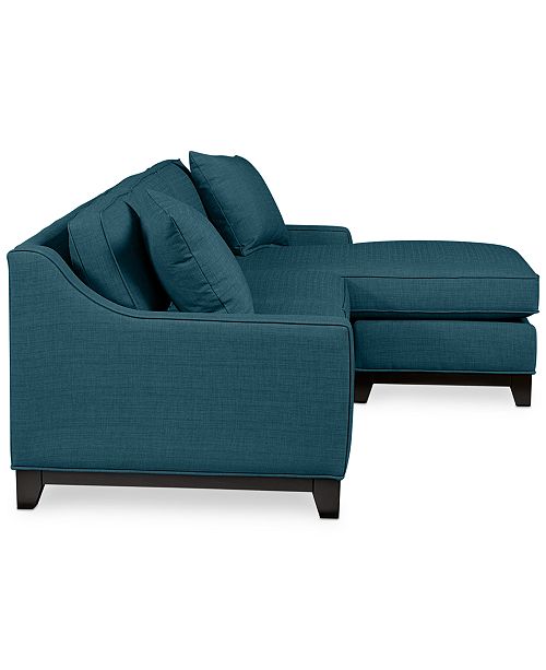 Furniture Keegan 90 2 Piece Fabric Reversible Chaise Sectional