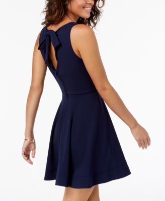 B Darlin Juniors' Open-Back Fit & Flare Dress - Macy's