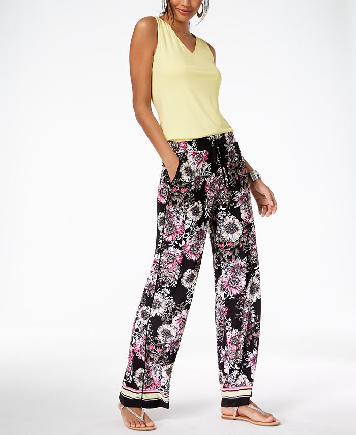 INC International Concepts I.N.C. Printed Wide-Leg Pants, Created for ...