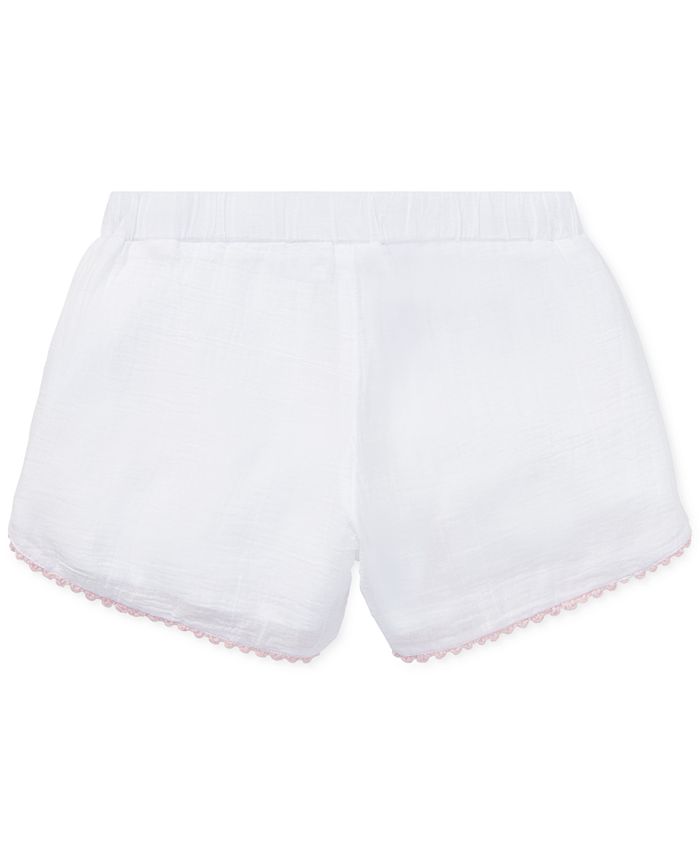 Polo Ralph Lauren Little Girls Trimmed Cotton Shorts - Macy's