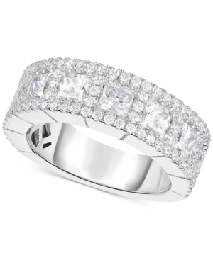 image of Arabella Swarovski Zirconia Pave Princess Band in Sterling Silver