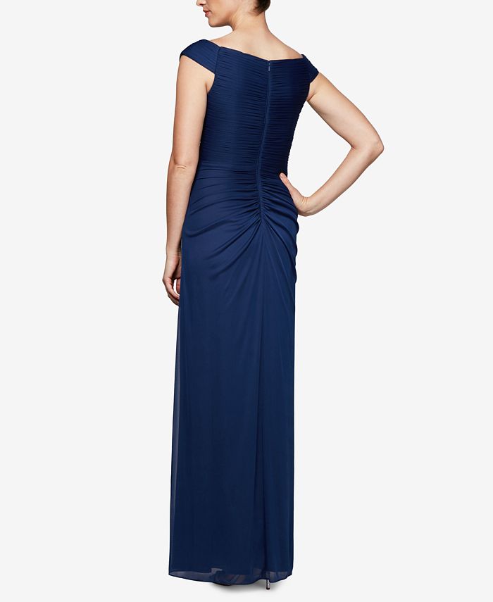Alex Evenings Ruched Draped Brooch Gown Macy s