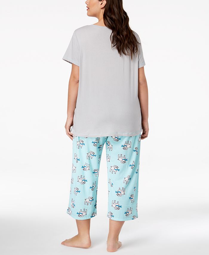 Hue Plus Size Printed Capri Pajama Set Macy's