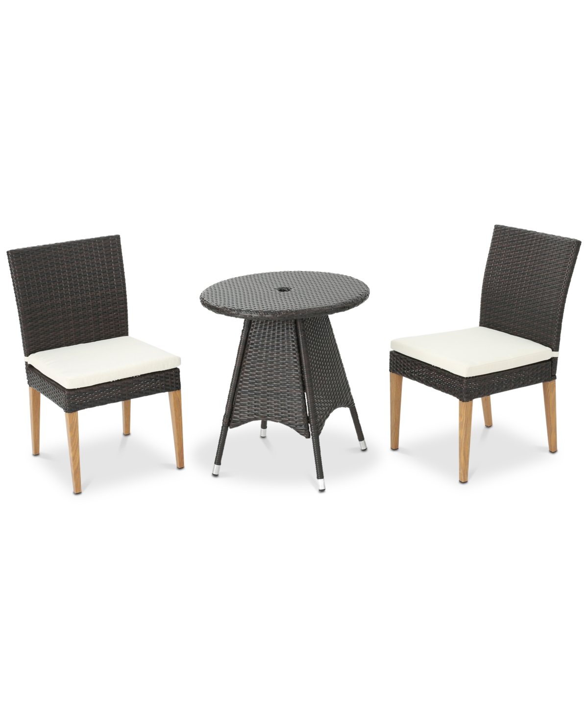 Shop Noble House Madrid 3-pc. Outdoor Dining Set In Brown