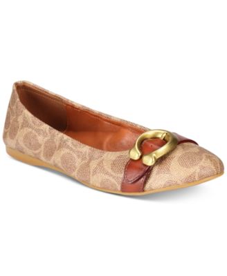 Coach stanton signature buckle ballet flats on sale