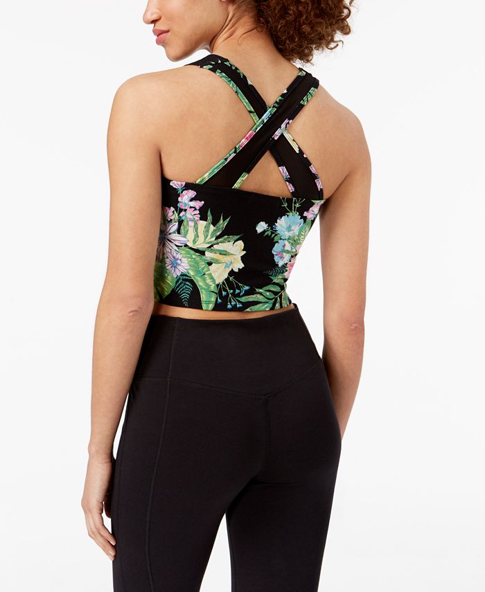 Material Girl Active Juniors' ZipFront Crisscross Sports Bra, Created