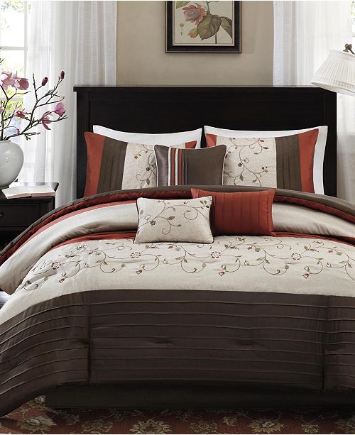 Madison Park Serene 7 Pc California King Comforter Set Reviews Bed In A Bag Bed Bath Macy S