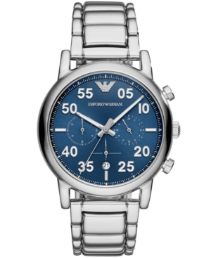 Emporio Armani Men's Chronograph Stainless Steel Bracelet Watch 43mm In Silver