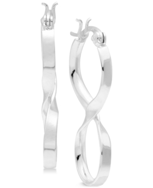 image of Essentials Medium Infinity Twist Medium Hoop Earrings in Fine Silver-Plate