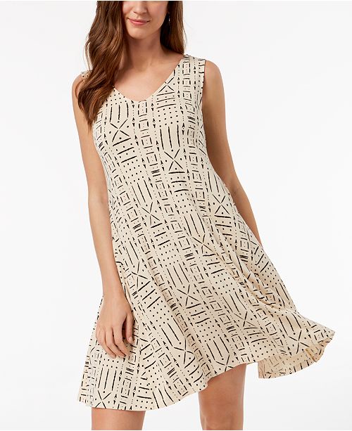 Style Co Printed V Neck A Line Dress Created For Macy S