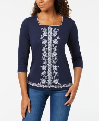 Alfred Dunner - Petite Embroidered Top