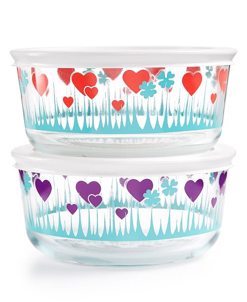Pyrex Decorated 4Pc. Lucky in Love Set & Reviews Bakeware Kitchen