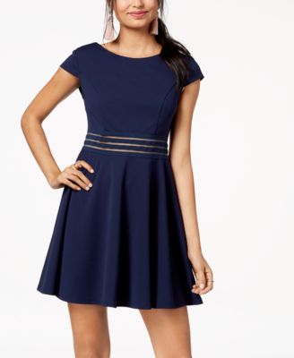 macy's navy blue long dress