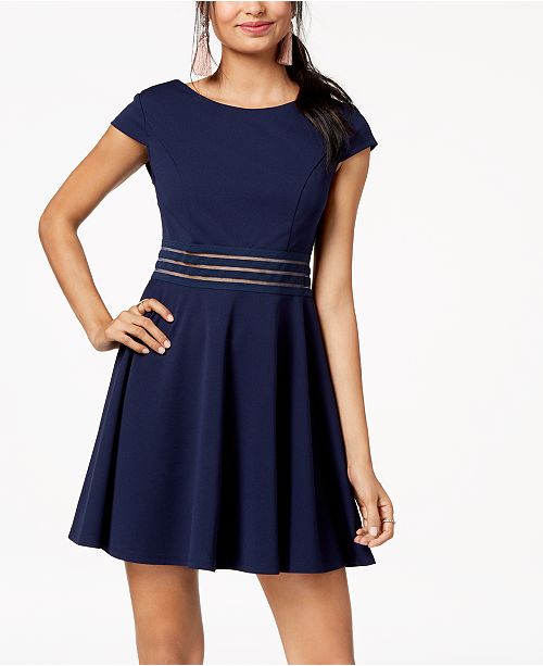City Studios Juniors Illusion Stripe Fit Flare Dress Reviews