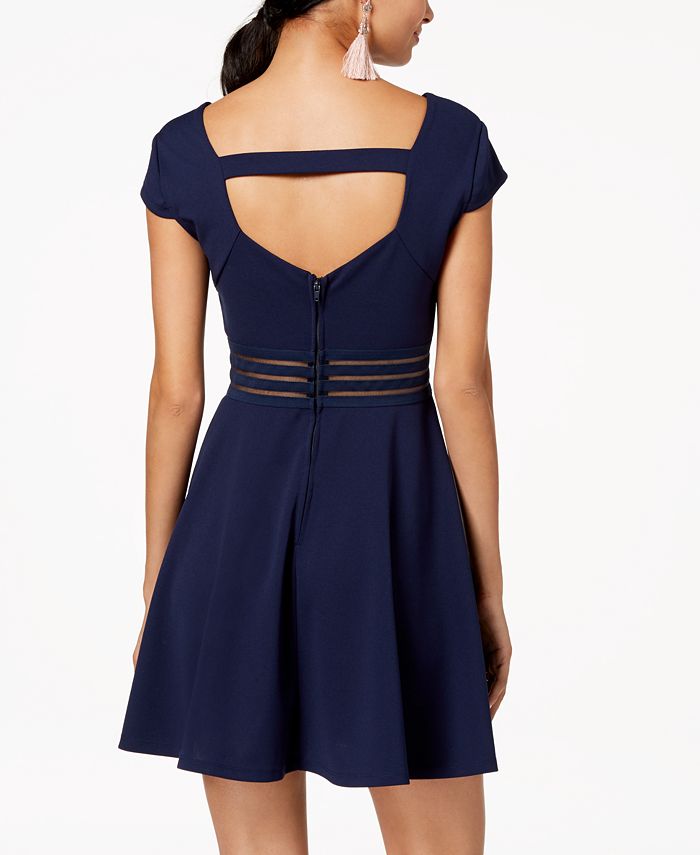 CITY STUDIO - One Strap Embellished Illusion Fit & Flare Cocktail Dress main image 1