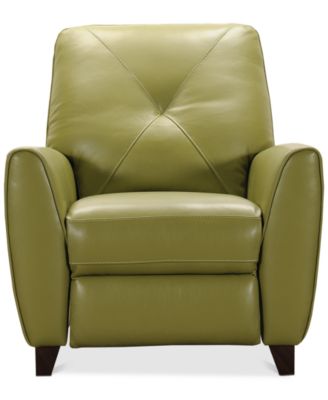 Myia Tufted Back Leather Pushback Recliner, Created for Macy's