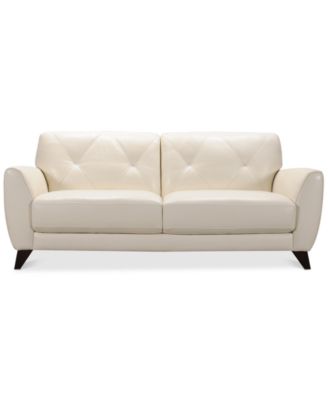 Myia 82" Tufted Back Leather Sofa