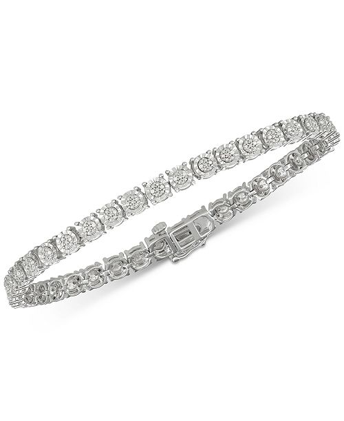 alfani Macy's Diamond Tennis Bracelet (1/4 ct. t.w.) in Sterling Silver Jewelry & Watches