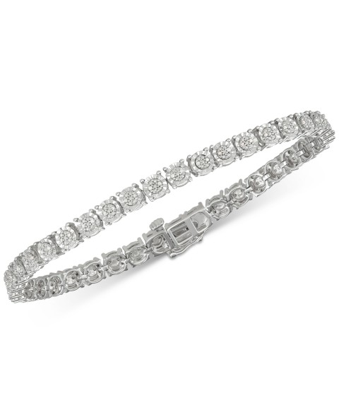 Украшения Macy's Diamond Tennis Bracelet (1/4 ct. t.w.) in Sterling Silver