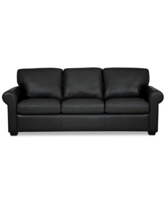 Orid 84" Leather Roll Arm Sofa