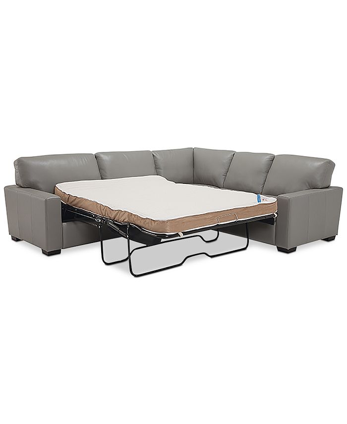 Furniture Ennia 2 Pc Leather Full, 2 Piece Sectional Sofa Sleeper