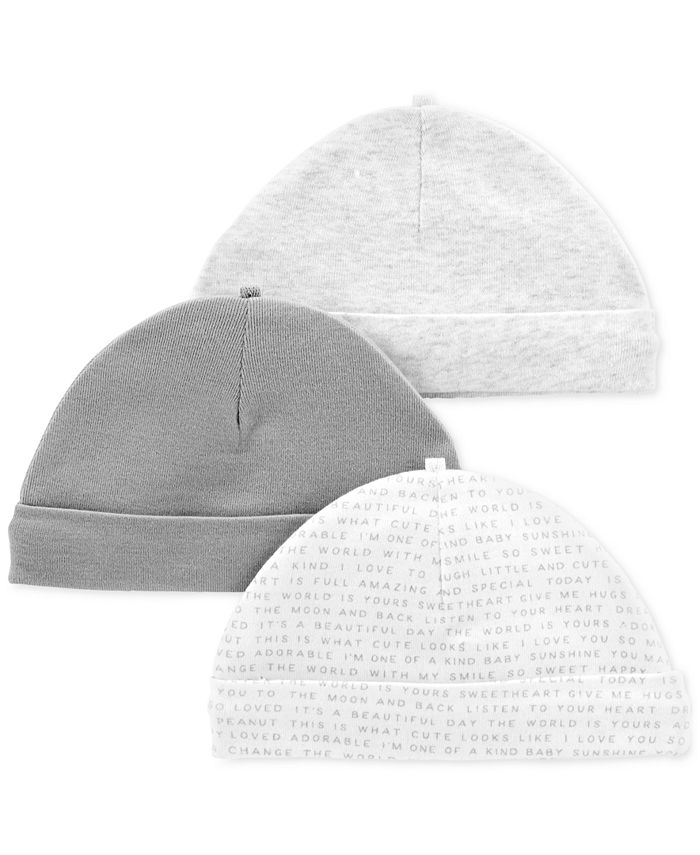 Carter's Baby Boys & Baby Girls 3-Pk. Cotton Hat & Reviews - All Kids ...
