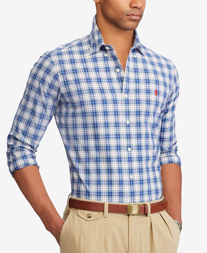 Glad band Technologie Polo Ralph Lauren Men's Classic-Fit Plaid Poplin Shirt & Reviews - Casual  Button-Down Shirts - Men - Macy's