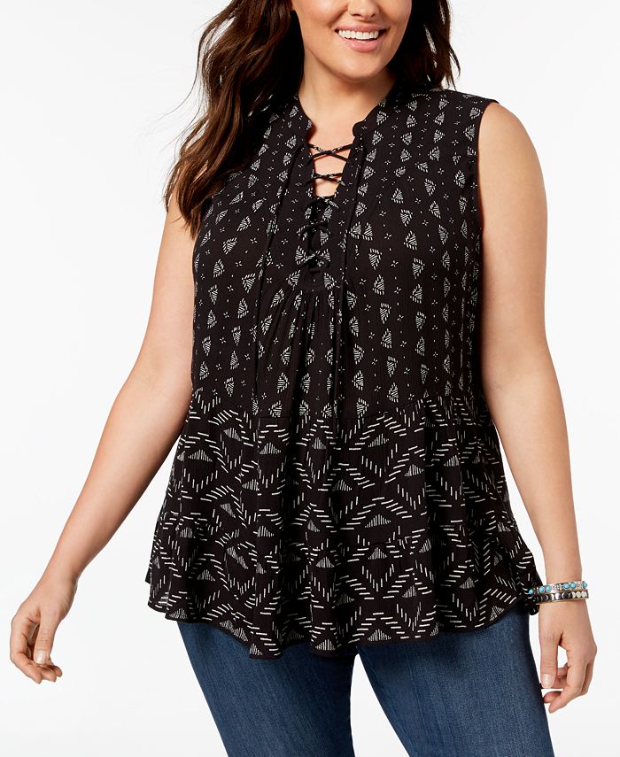 macy's style & co plus size tops