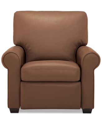 Orid 36" Leather Roll Arm Pushback Recliner, Created for Macy's