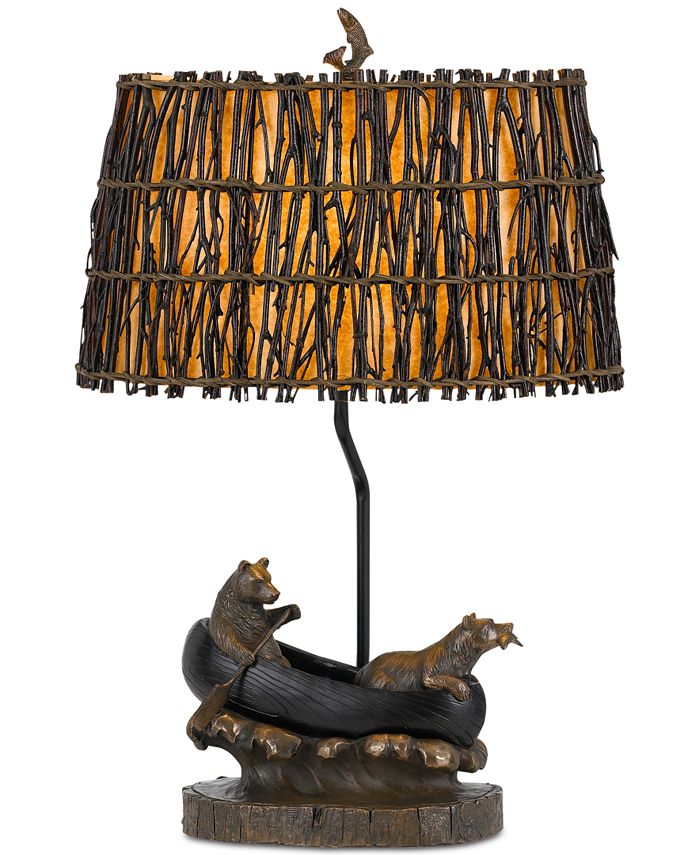 Cal Lighting - Bear in Canoe Resin Table Lamp