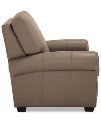 Orid 36" Leather Roll Arm Pushback Recliner