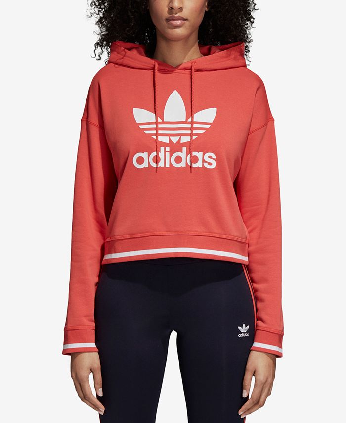 adidas Active Icons Cropped Hoodie - Macy's