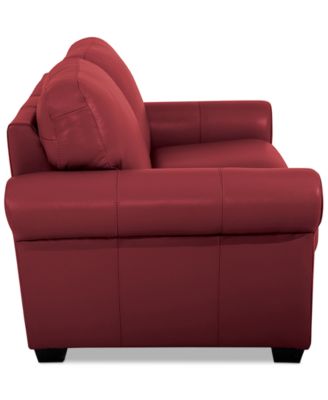 Orid 59" Leather Roll Arm Loveseat