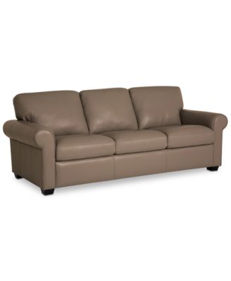 Orid 84" Leather Roll Arm Sofa, Created for Macy's