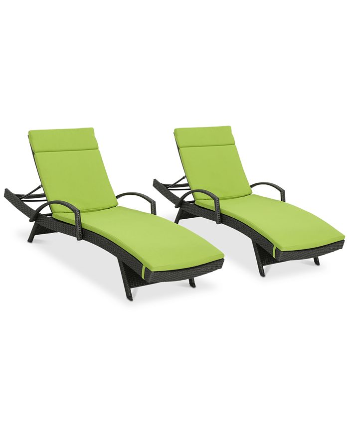 Noble House Baja Outdoor Chaise Lounge (Set Of 2) Macy's
