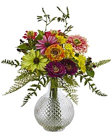 Mixed Flower in Glass Vase